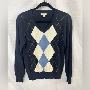 St. John's Bay Vintage Argyle Sweater - Women’s M - Preppy Old Money